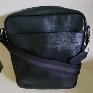 Coach Vtg Unisex Charles Blk Leather Flight Bag Model 54782